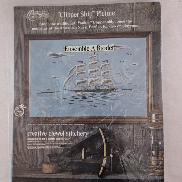 Paragon Clipper Ship crewel embroidery stitchery kit # 0324 needlepoint - Picture 1 of 4